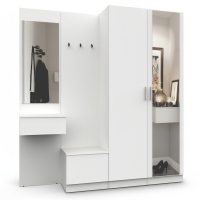 Набор мебели для прихожей "Марсель-108" МР 01-108 В2160 Ш2000 Г420 (ЛДСП Белый премиум)